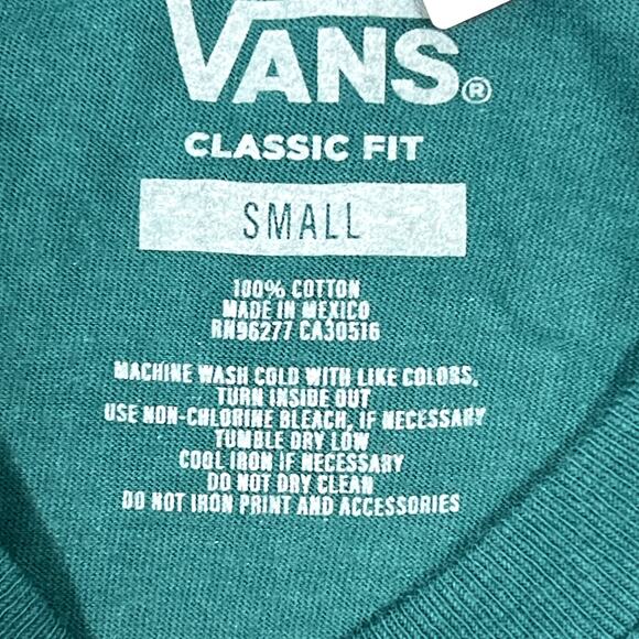 Vans Mt. Vans T-Shirt Small Teal Green Urban Outfitters Mountain Graphic *Stain* - Picture 3 of 8